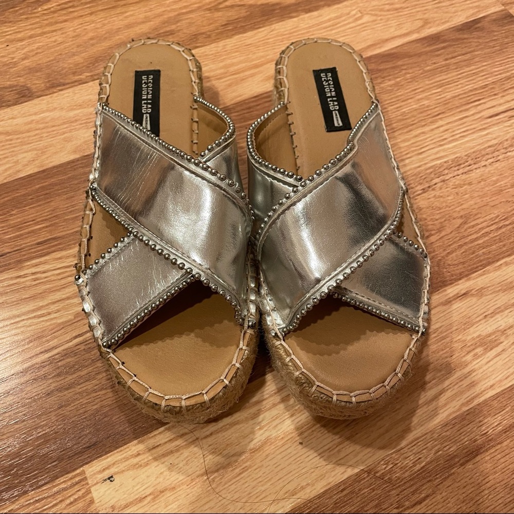 Silver Platform Espadrille Sandals